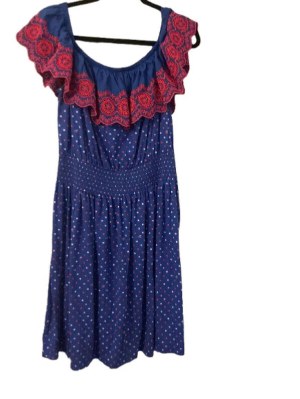 Lilly Pulitzer Kalama Off the Shoulder Borealis Blue Squared Dress size XL